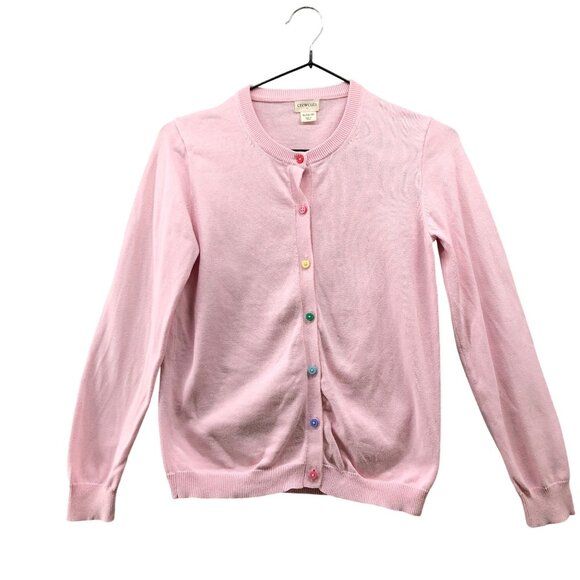 Crewcuts Girls XL 12-14 Casey Cardigan Sweater Rainbow Buttons Light Pink - Picture 1 of 9